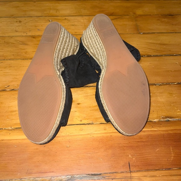 Via Spiga Izett Black Suede Wedge Espadrille Sandal - Size 8.5 - Picture 6 of 6